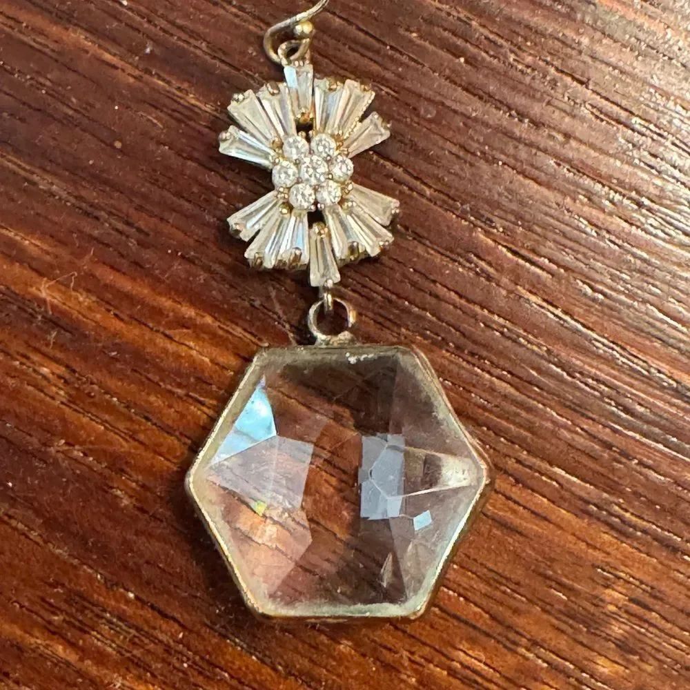 ISO SEARCHING For Anthropologie Gold and Crystal Hexagon Earrings